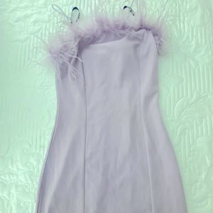 COPY - PLT Light Purple feather mini dress